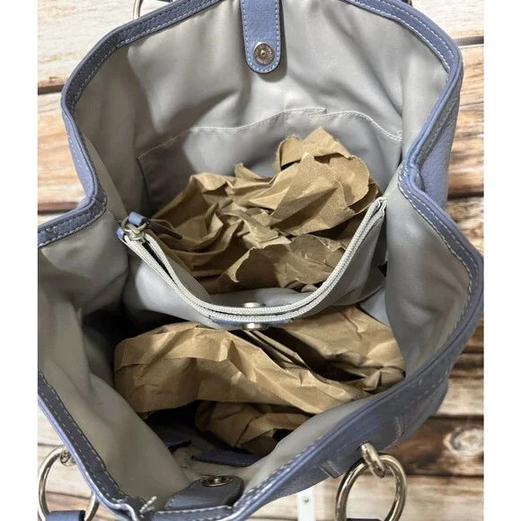 Vintage Blue Coach Penelope Shoulder Bag Purse Leather Bag Charm  *READ* - Picture 10 of 16